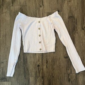 Cotton Candy LA shoulder cut off long sleeve sweater